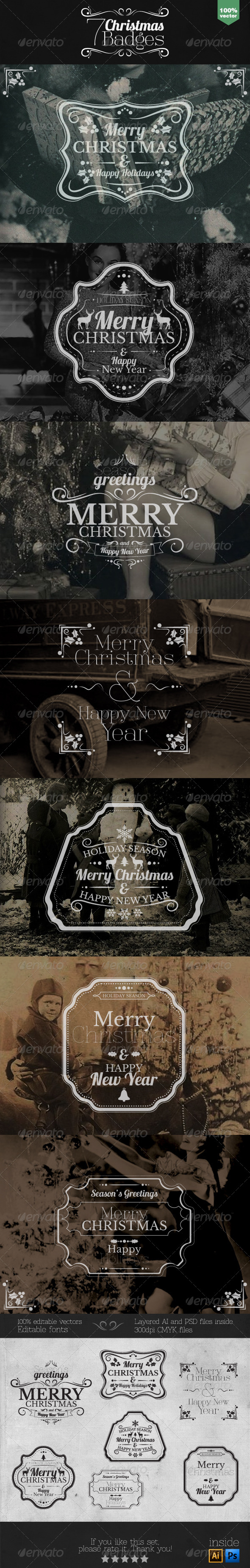 GraphicRiver Christmas Badges Set 6079213 GraphicRiver Christmas Badges Set 6079213