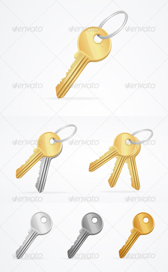 GraphicRiver Vector Golden and Silver Keys Set and Concept 6082641 GraphicRiver Vector Golden and Silver Keys Set and Concept 6082641