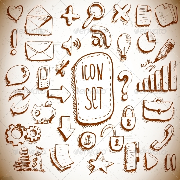 GraphicRiver Doodle Set of Vintage Internet Icons 6087003 GraphicRiver Doodle Set of Vintage Internet Icons 6087003