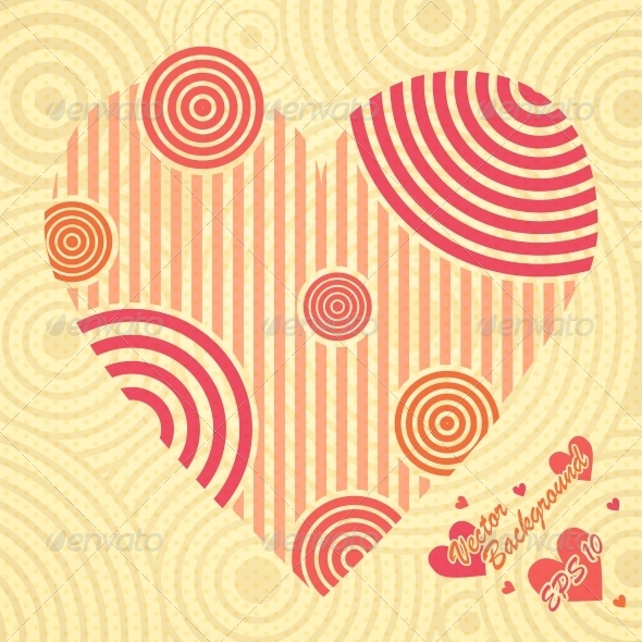 GraphicRiver Vintage Postcard with Heart Ornate of Stripes 6094549 GraphicRiver Vintage Postcard with Heart Ornate of Stripes 6094549