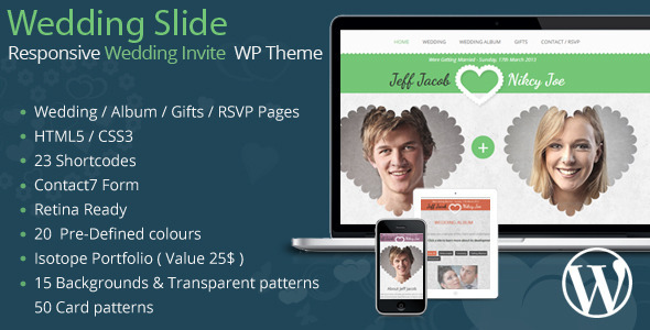 Wedding Slide Responsive Wedding Invite WordPress - Wedding WordPress