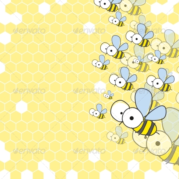 GraphicRiver Bees and Honeycomb Spring Background 6103413 GraphicRiver Bees and Honeycomb Spring Background 6103413