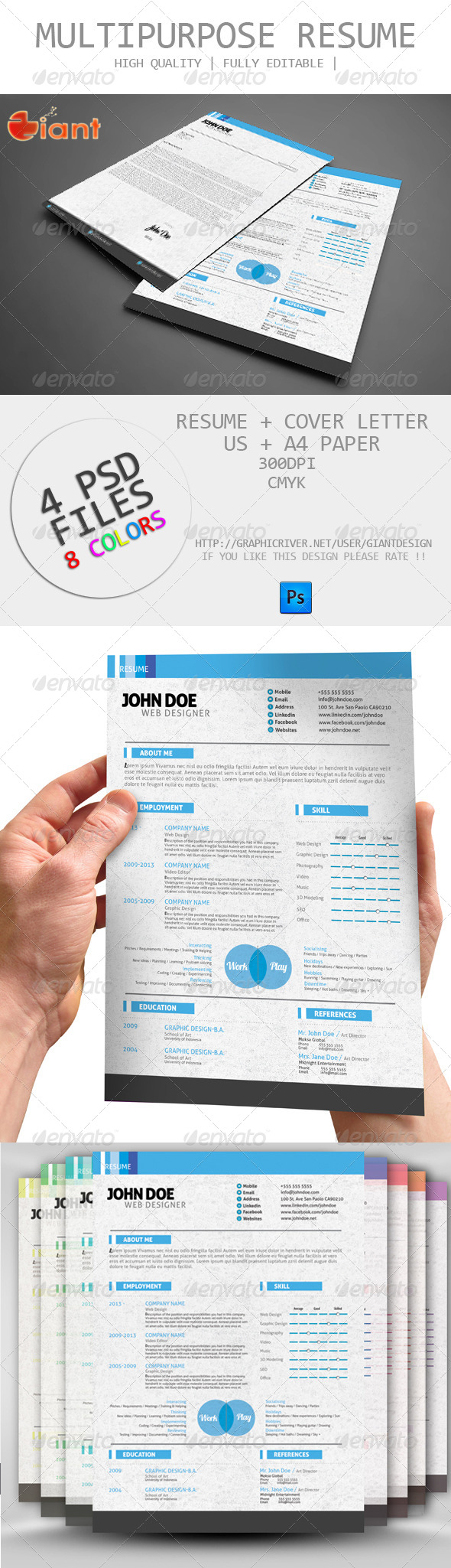 GraphicRiver Multipurpose Resume 6067926 GraphicRiver Multipurpose Resume 6067926