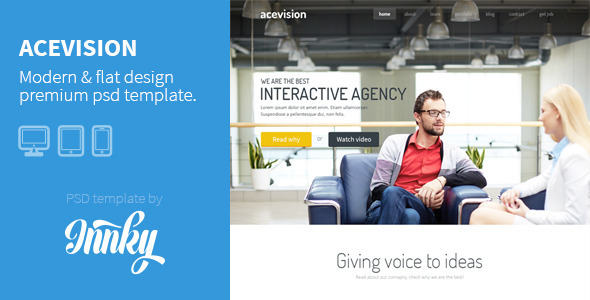Acevision - Corporate One Page PSD Template - Business Corporate