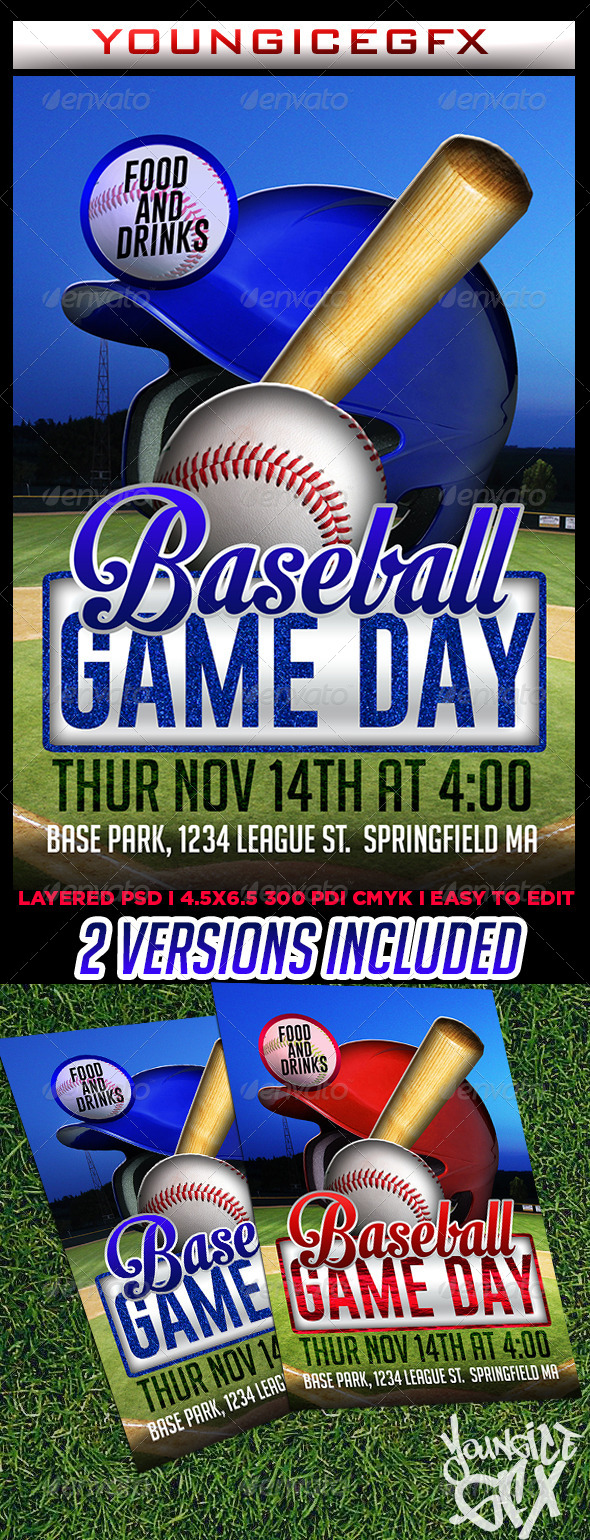 GraphicRiver Baseball Game Day Flyer 6114244 GraphicRiver Baseball Game Day Flyer 6114244