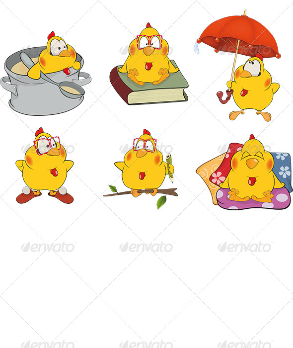 GraphicRiver Chicken Clip Art Cartoon 6116145 GraphicRiver Chicken Clip Art Cartoon 6116145