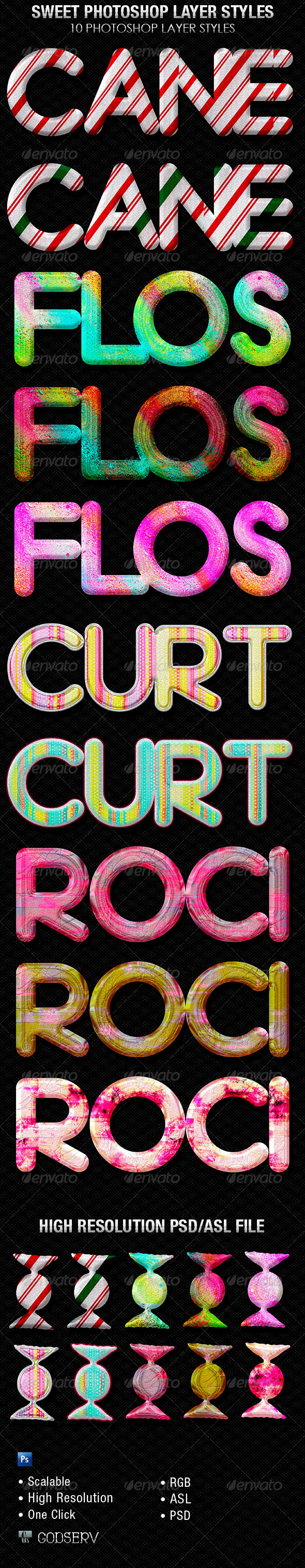 Sweet Photoshop Layer Styles - Text Effects Styles