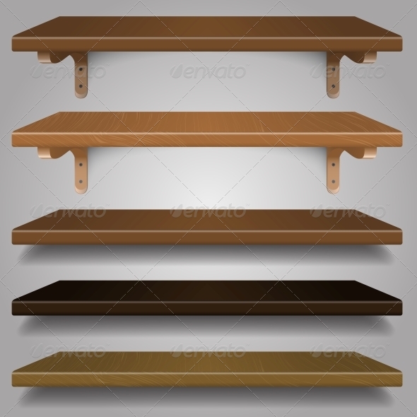 GraphicRiver Vector Wood Shelves 6116384 GraphicRiver Vector Wood Shelves 6116384