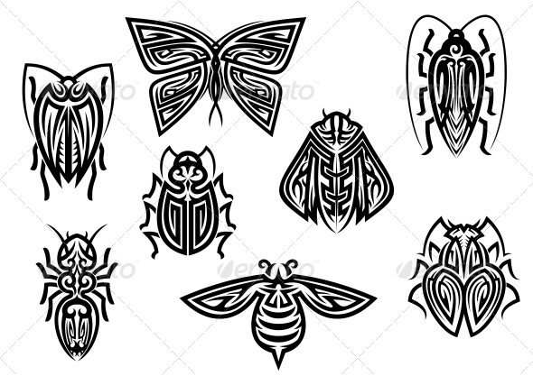 GraphicRiver Insect Tattoos in Tribal Style 6126964 GraphicRiver Insect Tattoos in Tribal Style 6126964