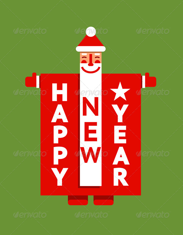 GraphicRiver Santa Happy New Year Sign 6134850 GraphicRiver Santa Happy New Year Sign 6134850