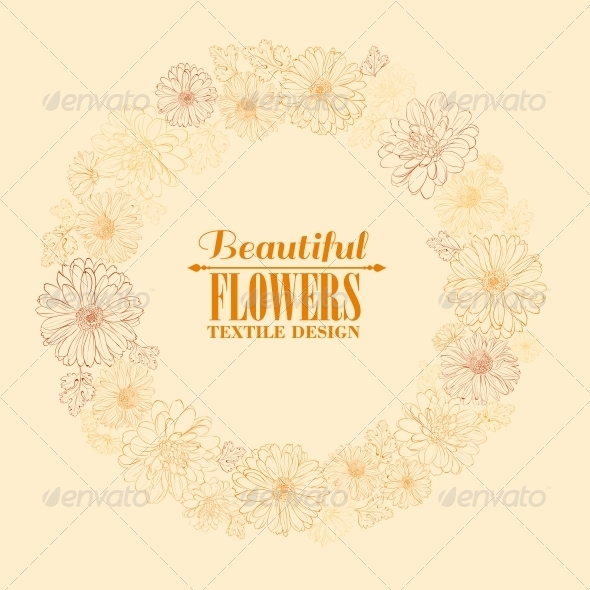 GraphicRiver Wreath of Chrystant Flowers 6134950 GraphicRiver Wreath of Chrystant Flowers 6134950