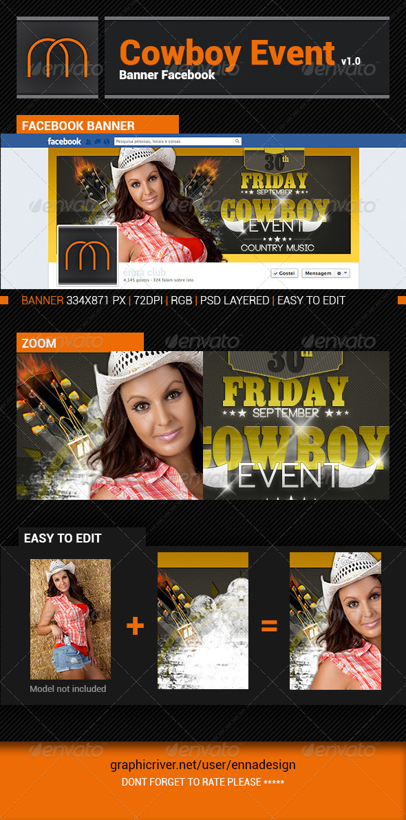 GraphicRiver Cowboy Event v1.0 Banner Facebook 6134990 GraphicRiver Cowboy Event v1.0 Banner Facebook 6134990