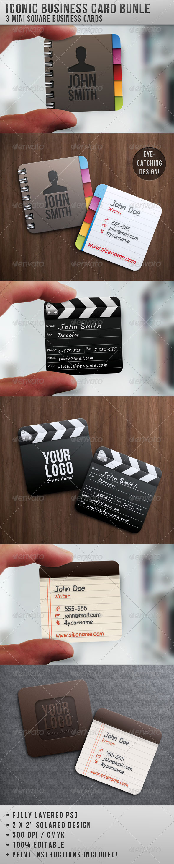 Iconic Business Card Bundle - Creative Business Cards