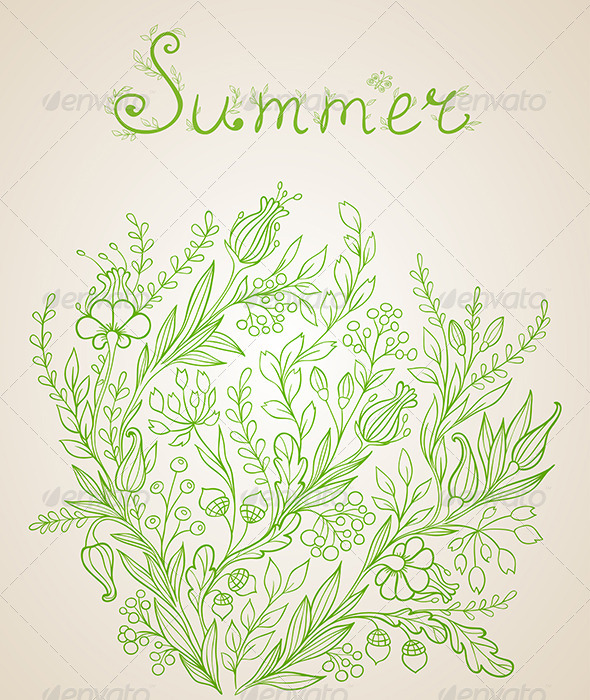 GraphicRiver Green Floral Background 6142067 GraphicRiver Green Floral Background 6142067