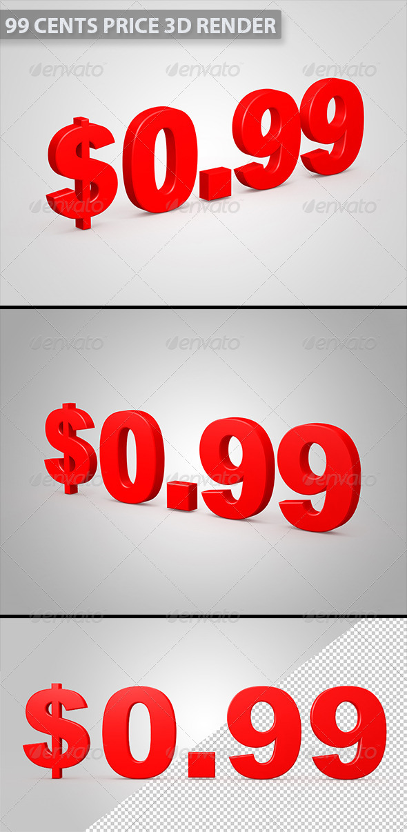 GraphicRiver 99 Cents 3D Illustration 6142326 GraphicRiver 99 Cents 3D Illustration 6142326