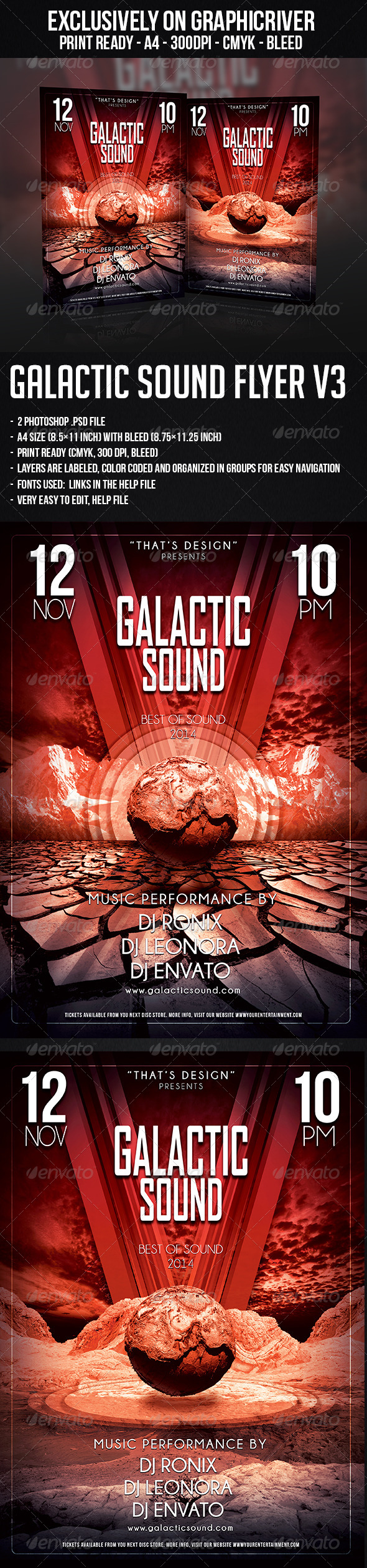 Galactic Sound Flyer V3 - Clubs & Parties Events