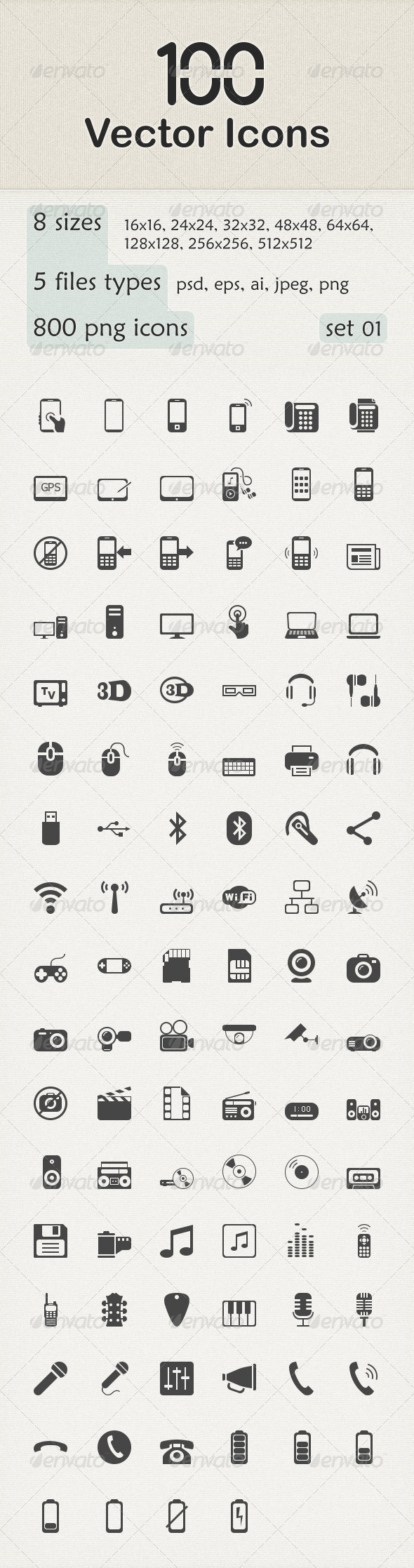 GraphicRiver 100 Vector Icons 6149150 GraphicRiver 100 Vector Icons 6149150
