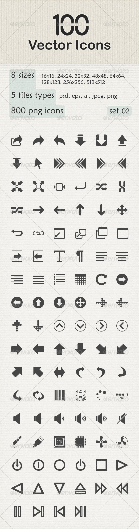 GraphicRiver 100 Vector Icons 6149358 GraphicRiver 100 Vector Icons 6149358