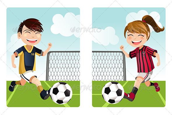 GraphicRiver Kids Playing Soccer 6153676 GraphicRiver Kids Playing Soccer 6153676