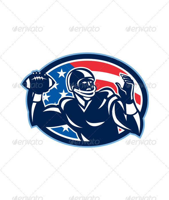 GraphicRiver Quarterback QB Throwing Ball Retro 6154459 GraphicRiver Quarterback QB Throwing Ball Retro 6154459