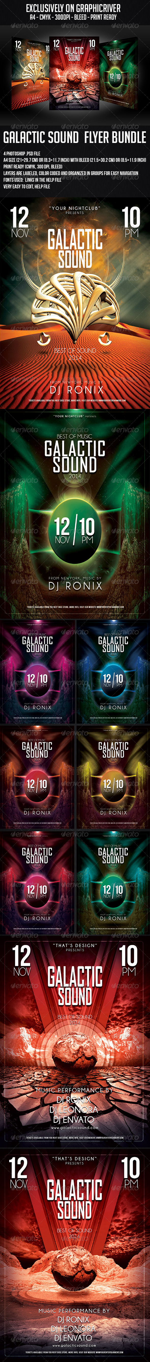 Galactic Sound Flyer Bundle - Clubs & Parties Events