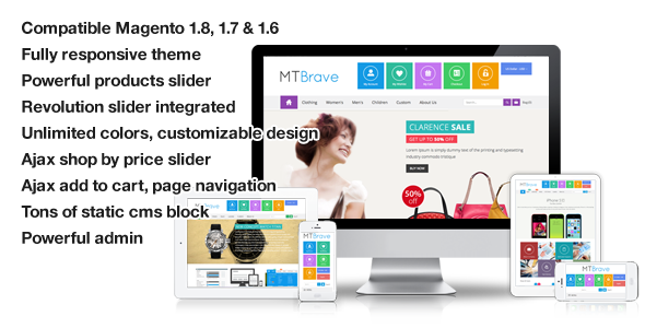 MT Brave multipurpose flat magento theme - Magento eCommerce
