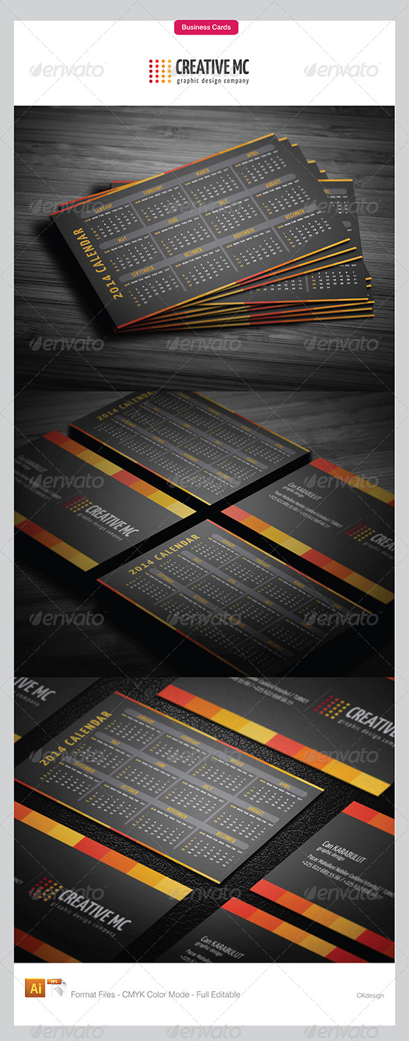 GraphicRiver 2014 calendar card 6162861 GraphicRiver 2014 calendar card 6162861