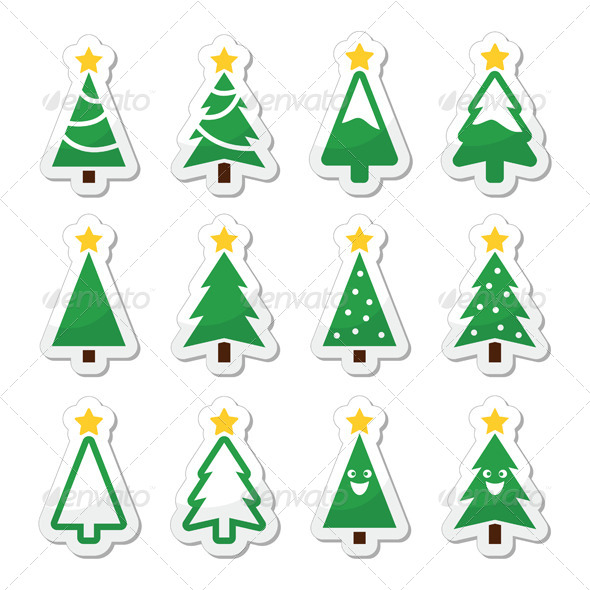 GraphicRiver Christmas Tree Vector Icons Set 6163626 GraphicRiver Christmas Tree Vector Icons Set 6163626