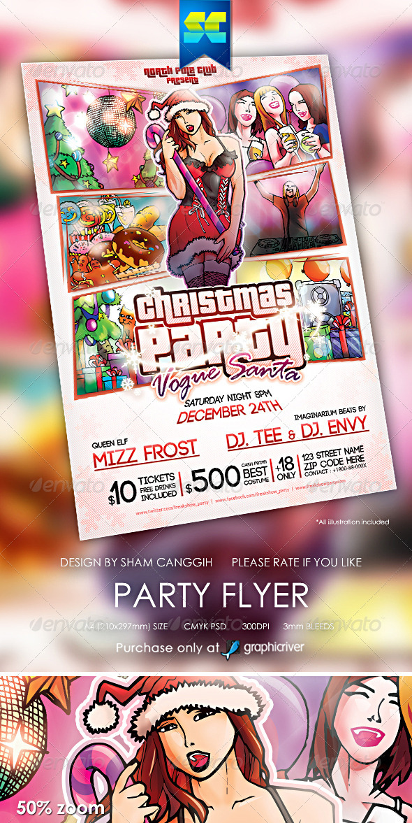 Modern Happy Christmas Party Flyer - Clubs & Parties Events