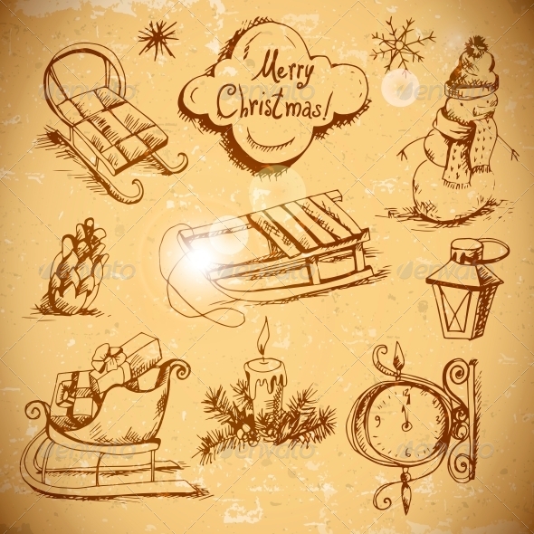 GraphicRiver Hand-Drawn New Year and Christmas Set 6168237 GraphicRiver Hand-Drawn New Year and Christmas Set 6168237