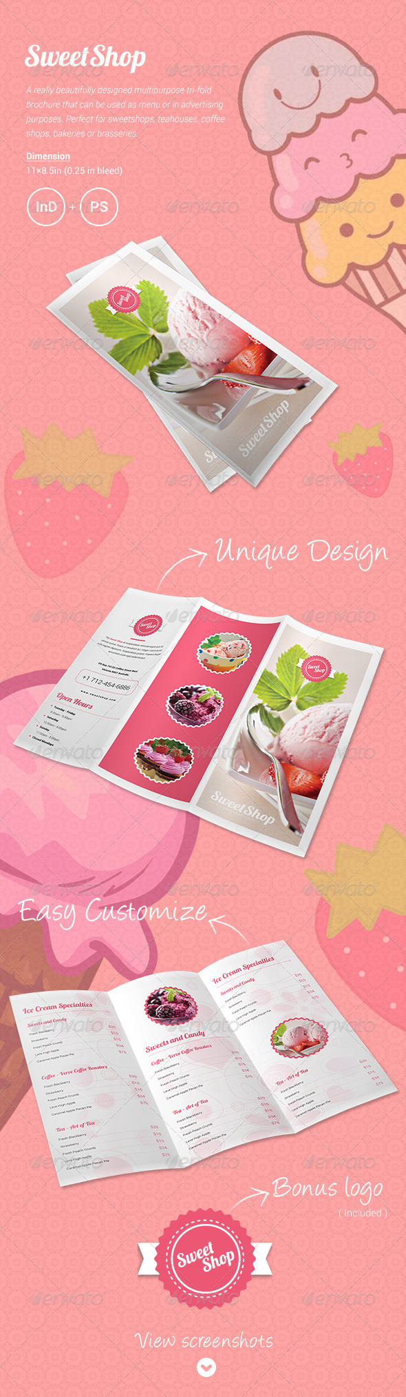 GraphicRiver Sweet Shop Menu Tri-fold Brochure 6172490 GraphicRiver Sweet Shop Menu Tri-fold Brochure 6172490