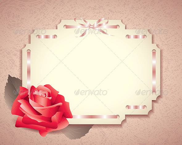 GraphicRiver Greeting Card in Retro Style with Rose 6172682 GraphicRiver Greeting Card in Retro Style with Rose 6172682