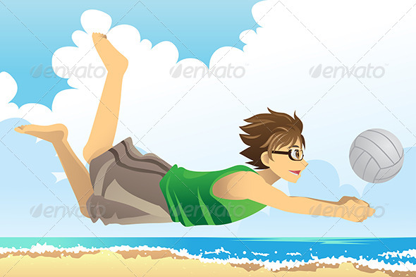 GraphicRiver Man Playing Beach Volleyball 6177190 GraphicRiver Man Playing Beach Volleyball 6177190