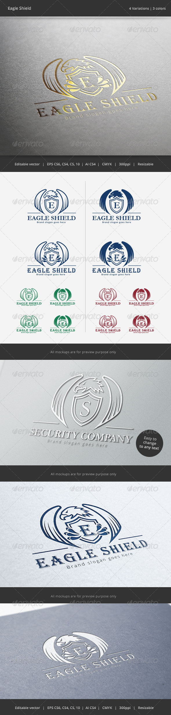 GraphicRiver Eagle Shield Crest Logo 6163793 GraphicRiver Eagle Shield Crest Logo 6163793