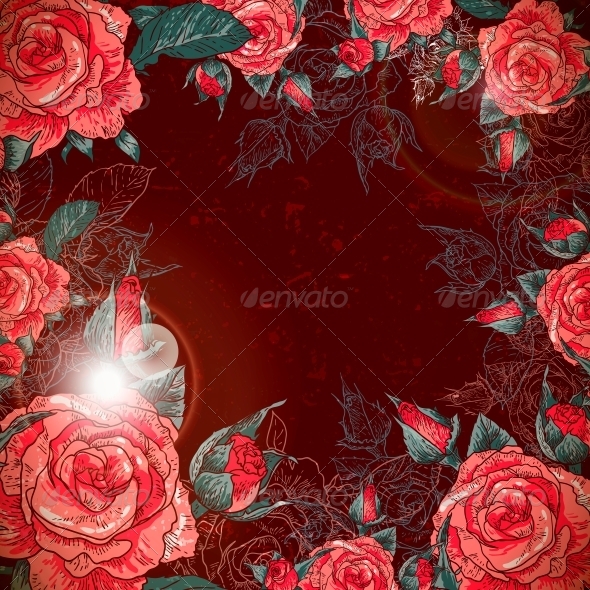 GraphicRiver Romantic Vintage Rose Frame 6181353 GraphicRiver Romantic Vintage Rose Frame 6181353
