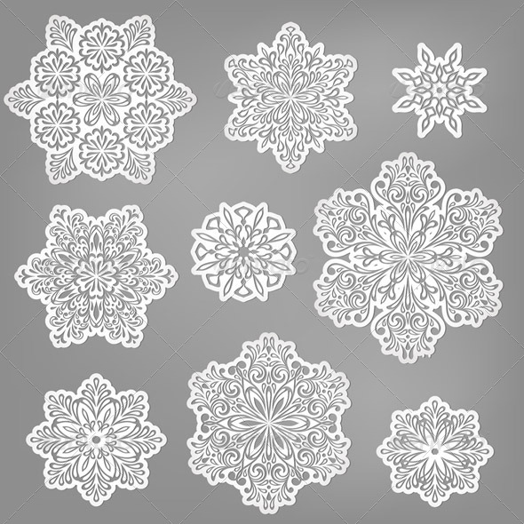 GraphicRiver Vector Paper Cut Snowflakes 6183852 GraphicRiver Vector Paper Cut Snowflakes 6183852