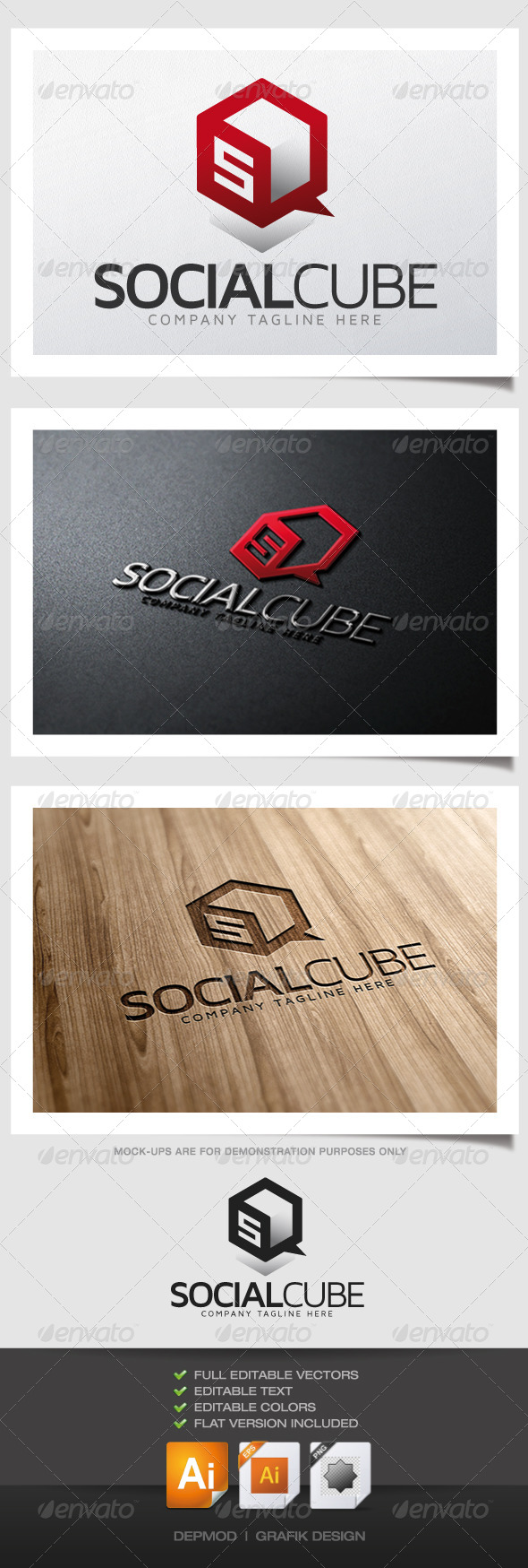 Social Cube Logo - Letters Logo Templates