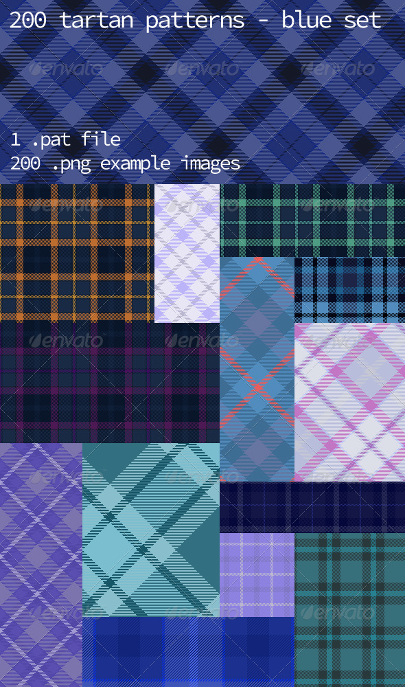 GraphicRiver Tartan Pattern Collection Blue set 6188708 GraphicRiver Tartan Pattern Collection Blue set 6188708