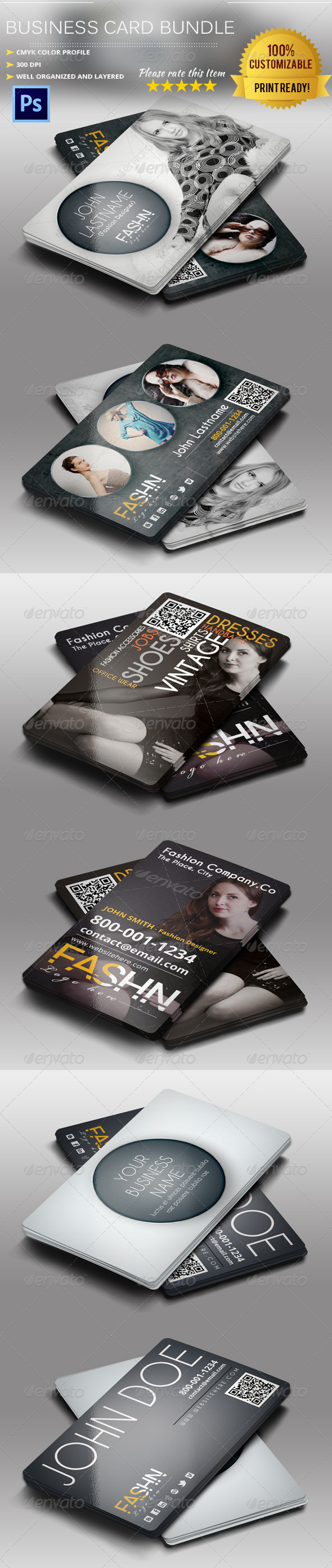 GraphicRiver Fashion Business Card Bundle 6190355 GraphicRiver Fashion Business Card Bundle 6190355