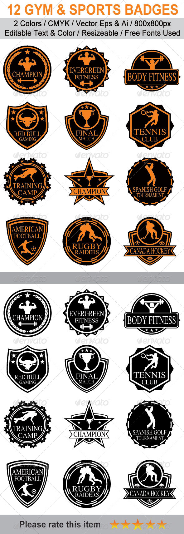 GraphicRiver Gym & Sports Vintage Badges 6191025 GraphicRiver Gym & Sports Vintage Badges 6191025