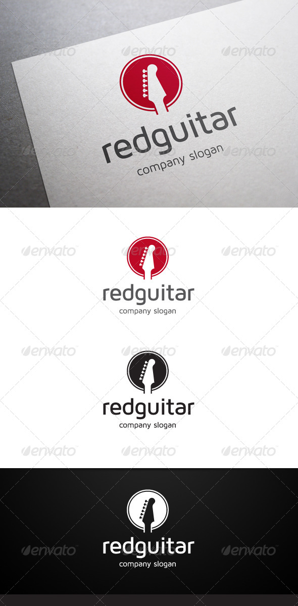 GraphicRiver Red Guitar Logo 6192844 GraphicRiver Red Guitar Logo 6192844