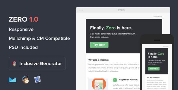Zero - Responsive Email With Template Builder - Email Templates Marketing
