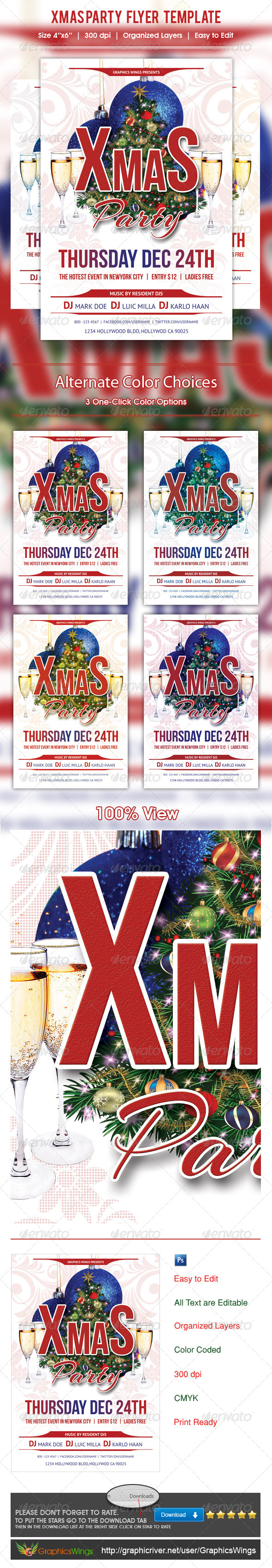 Xmas Party Flyer Template (Clubs & Parties)