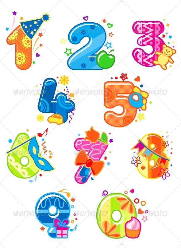 GraphicRiver Cartoon Digits and Numbers with Toys 6197788 GraphicRiver Cartoon Digits and Numbers with Toys 6197788