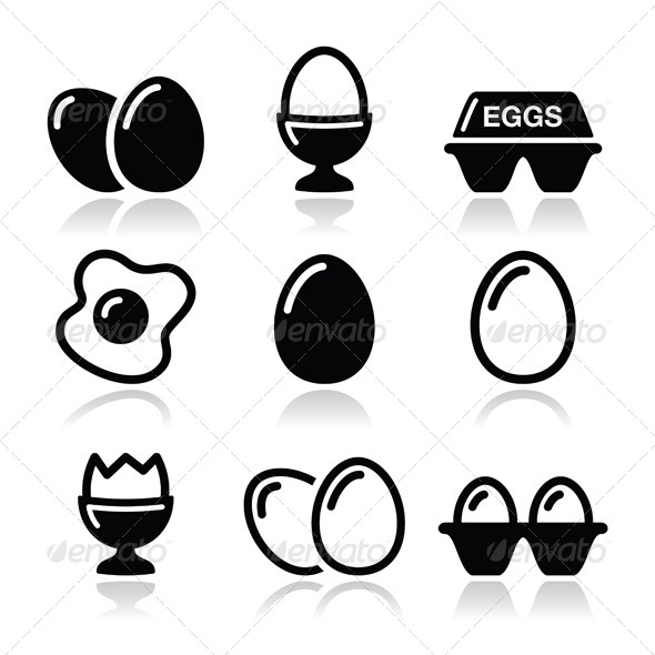 GraphicRiver Egg Fried Egg Egg Box Icons Set 6198725 GraphicRiver Egg Fried Egg Egg Box Icons Set 6198725