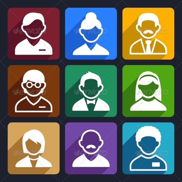 User Flat Icons Set 11 (People)