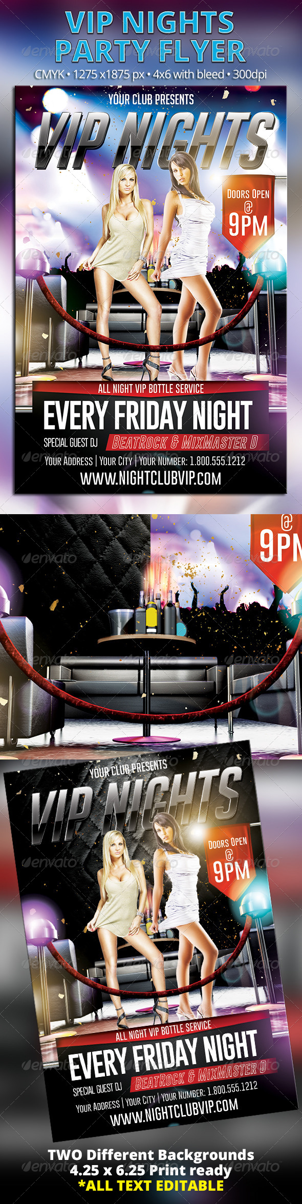 Vip Nights Party Flyer Clubs And Parties Events