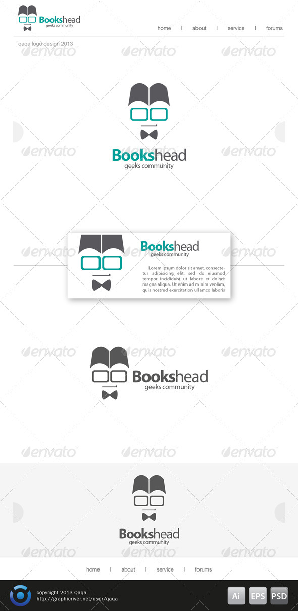 GraphicRiver Books Head Logo 6200475 GraphicRiver Books Head Logo 6200475