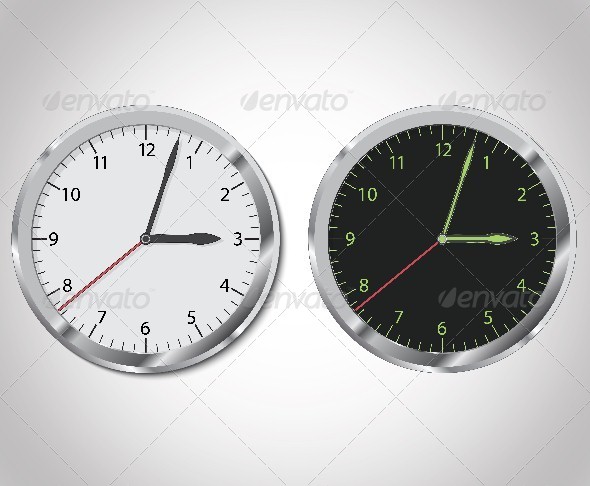 Clock Illustration (Man-made objects)