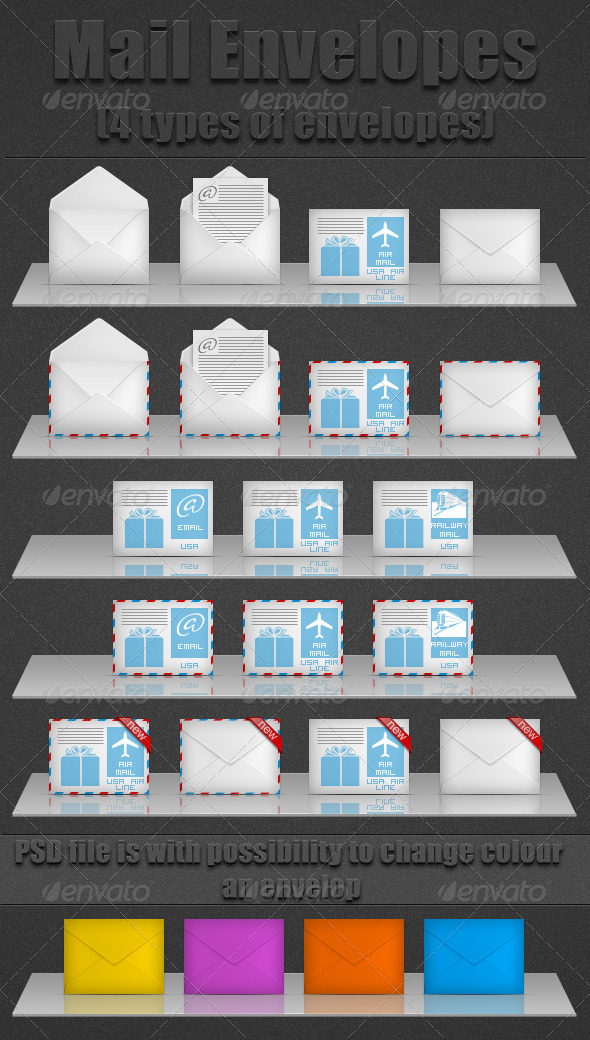 GraphicRiver Mail Envelopes 641665 GraphicRiver Mail Envelopes 641665